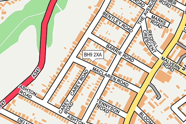 BH9 2XA map - OS OpenMap – Local (Ordnance Survey)