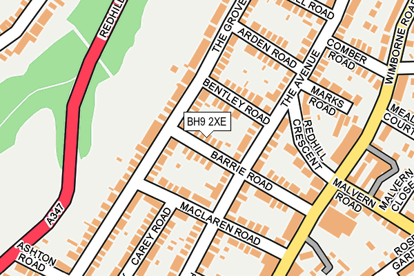BH9 2XE map - OS OpenMap – Local (Ordnance Survey)