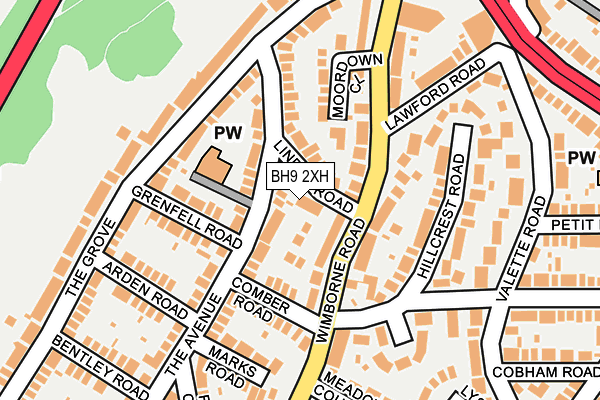 BH9 2XH map - OS OpenMap – Local (Ordnance Survey)