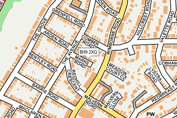 BH9 2XQ map - OS OpenMap – Local (Ordnance Survey)