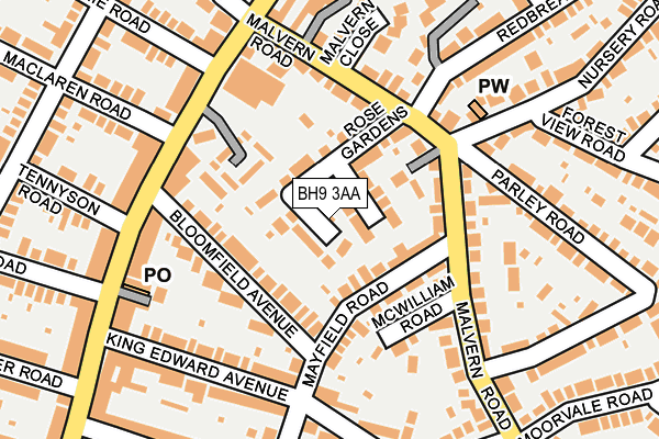 BH9 3AA map - OS OpenMap – Local (Ordnance Survey)