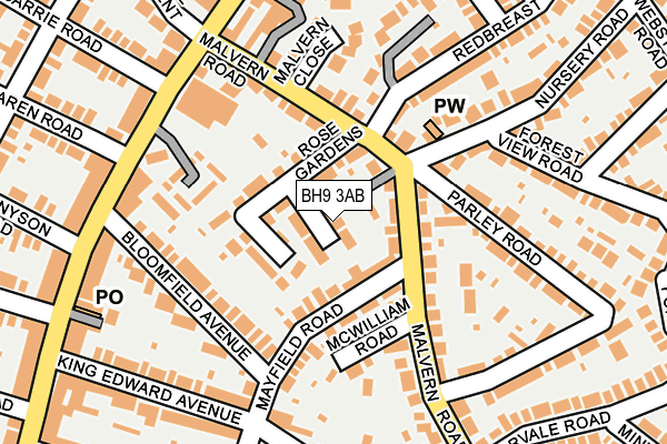 BH9 3AB map - OS OpenMap – Local (Ordnance Survey)