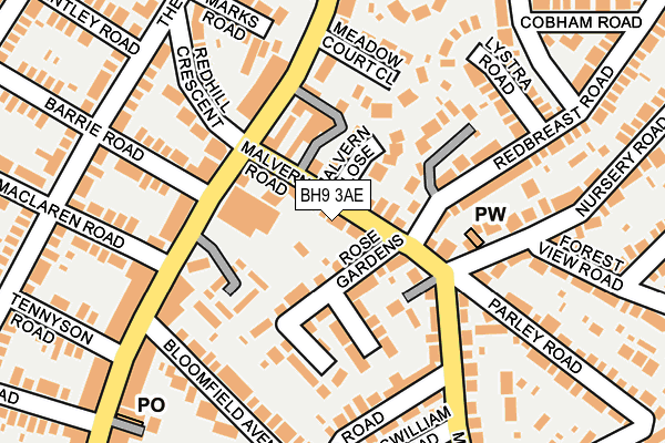 BH9 3AE map - OS OpenMap – Local (Ordnance Survey)