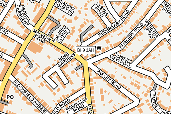 BH9 3AH map - OS OpenMap – Local (Ordnance Survey)