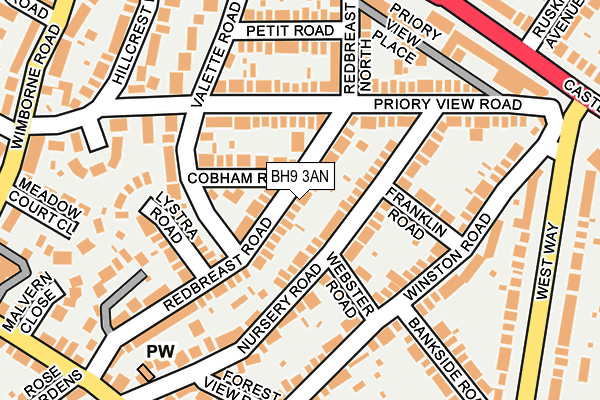 BH9 3AN map - OS OpenMap – Local (Ordnance Survey)