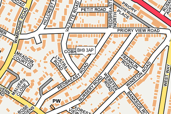 BH9 3AP map - OS OpenMap – Local (Ordnance Survey)