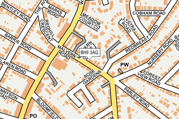 BH9 3AQ map - OS OpenMap – Local (Ordnance Survey)