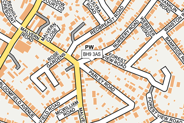 BH9 3AS map - OS OpenMap – Local (Ordnance Survey)