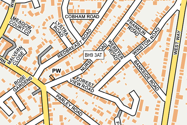 BH9 3AT map - OS OpenMap – Local (Ordnance Survey)