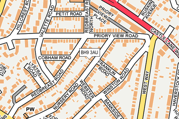 BH9 3AU map - OS OpenMap – Local (Ordnance Survey)