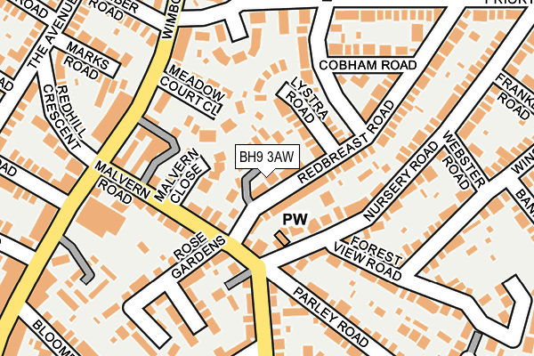 BH9 3AW map - OS OpenMap – Local (Ordnance Survey)