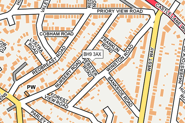BH9 3AX map - OS OpenMap – Local (Ordnance Survey)