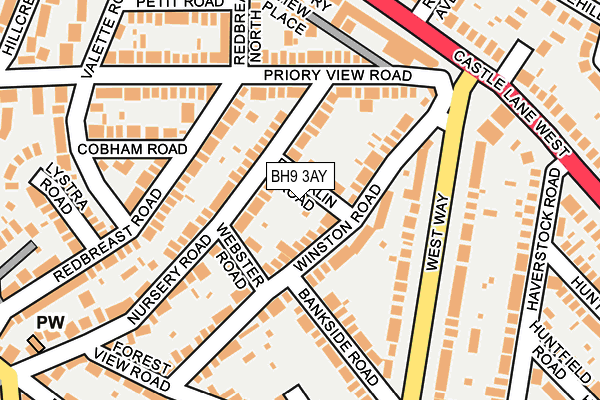 BH9 3AY map - OS OpenMap – Local (Ordnance Survey)