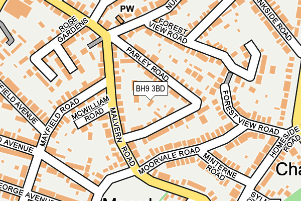 BH9 3BD map - OS OpenMap – Local (Ordnance Survey)
