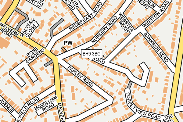 BH9 3BG map - OS OpenMap – Local (Ordnance Survey)