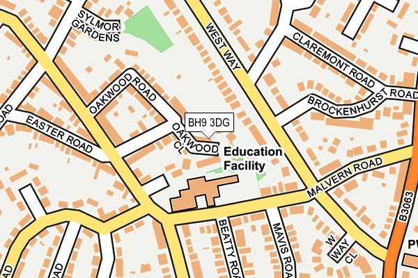 BH9 3DG map - OS OpenMap – Local (Ordnance Survey)
