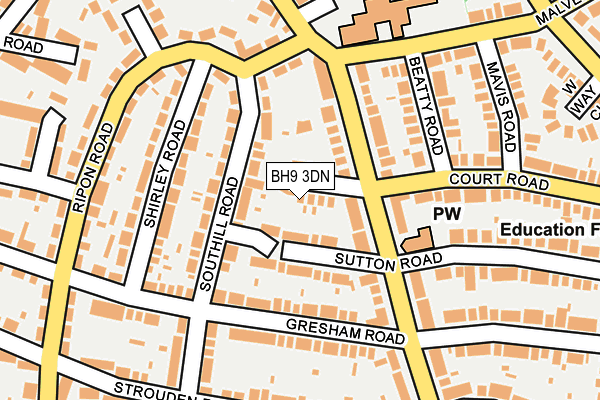 BH9 3DN map - OS OpenMap – Local (Ordnance Survey)