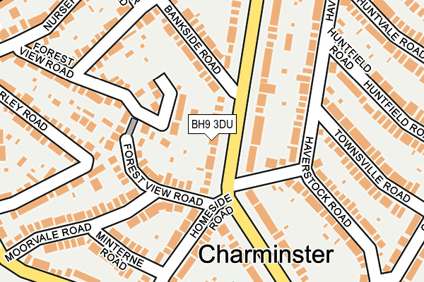 BH9 3DU map - OS OpenMap – Local (Ordnance Survey)