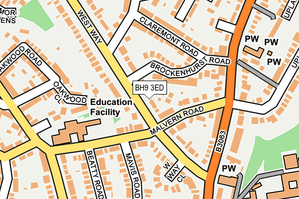 BH9 3ED map - OS OpenMap – Local (Ordnance Survey)