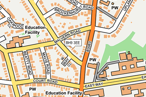 BH9 3EE map - OS OpenMap – Local (Ordnance Survey)
