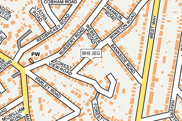 BH9 3EG map - OS OpenMap – Local (Ordnance Survey)