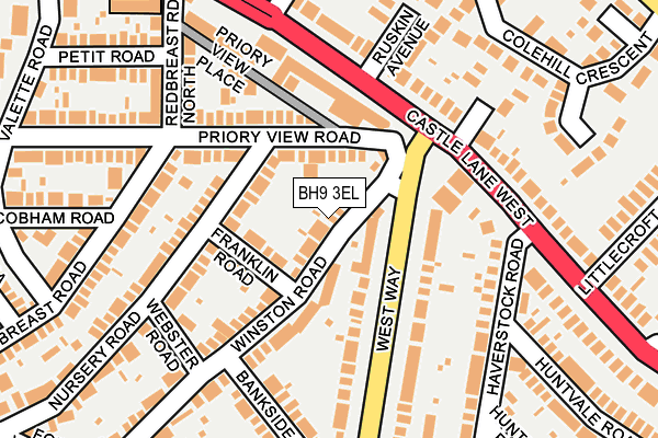 BH9 3EL map - OS OpenMap – Local (Ordnance Survey)