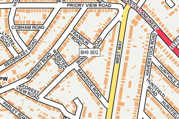 BH9 3EQ map - OS OpenMap – Local (Ordnance Survey)