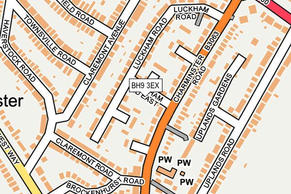 BH9 3EX map - OS OpenMap – Local (Ordnance Survey)