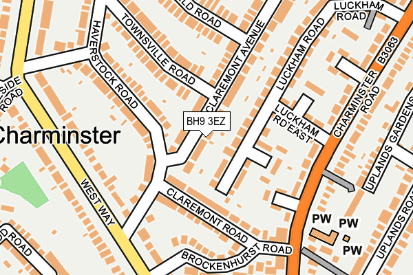 BH9 3EZ map - OS OpenMap – Local (Ordnance Survey)