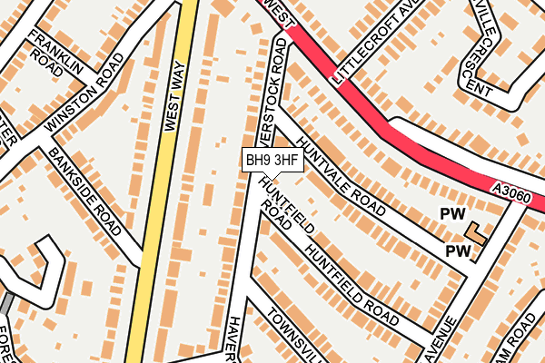 BH9 3HF map - OS OpenMap – Local (Ordnance Survey)