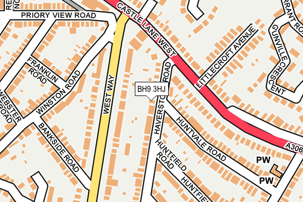 BH9 3HJ map - OS OpenMap – Local (Ordnance Survey)