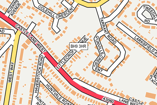 BH9 3HR map - OS OpenMap – Local (Ordnance Survey)