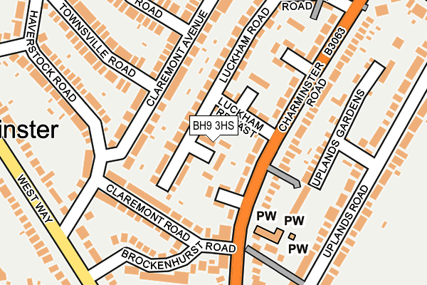 BH9 3HS map - OS OpenMap – Local (Ordnance Survey)
