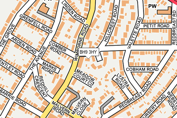 BH9 3HY map - OS OpenMap – Local (Ordnance Survey)