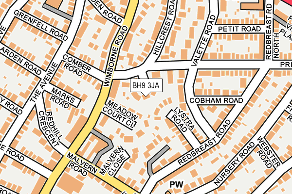 BH9 3JA map - OS OpenMap – Local (Ordnance Survey)