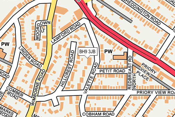 BH9 3JB map - OS OpenMap – Local (Ordnance Survey)