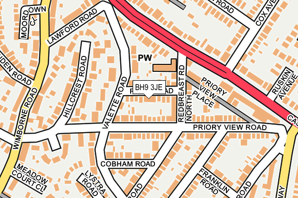 BH9 3JE map - OS OpenMap – Local (Ordnance Survey)