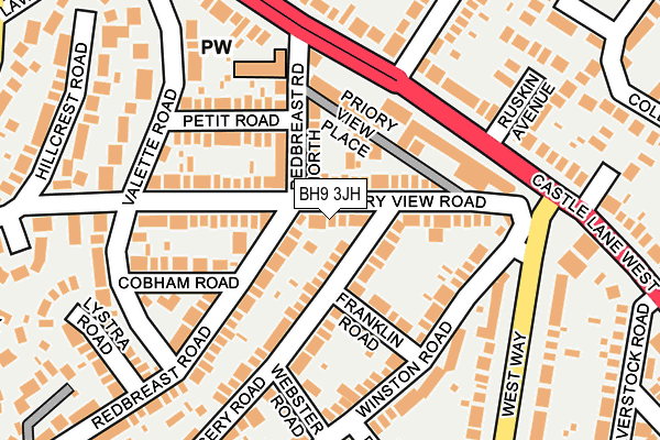 BH9 3JH map - OS OpenMap – Local (Ordnance Survey)