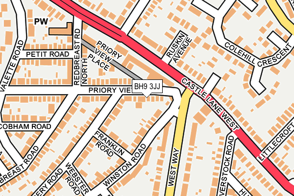 BH9 3JJ map - OS OpenMap – Local (Ordnance Survey)