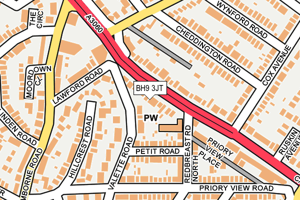 BH9 3JT map - OS OpenMap – Local (Ordnance Survey)