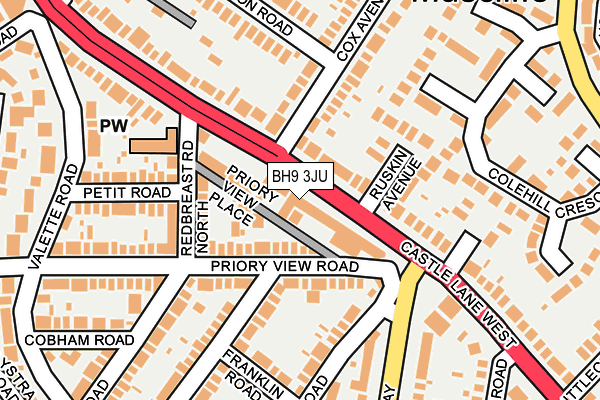 BH9 3JU map - OS OpenMap – Local (Ordnance Survey)