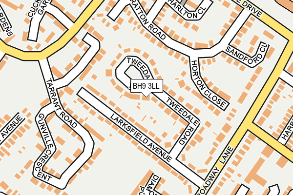 BH9 3LL map - OS OpenMap – Local (Ordnance Survey)