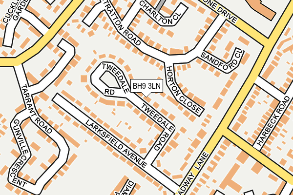 BH9 3LN map - OS OpenMap – Local (Ordnance Survey)