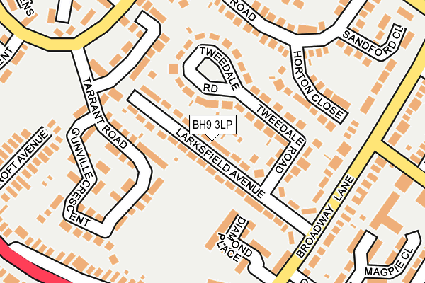 BH9 3LP map - OS OpenMap – Local (Ordnance Survey)