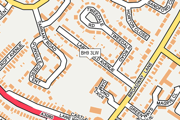 BH9 3LW map - OS OpenMap – Local (Ordnance Survey)