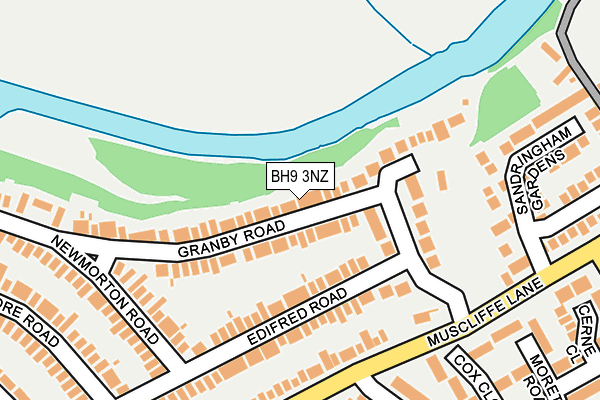 BH9 3NZ map - OS OpenMap – Local (Ordnance Survey)