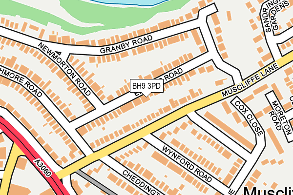 BH9 3PD map - OS OpenMap – Local (Ordnance Survey)