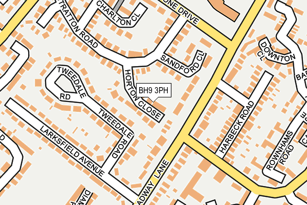 BH9 3PH map - OS OpenMap – Local (Ordnance Survey)