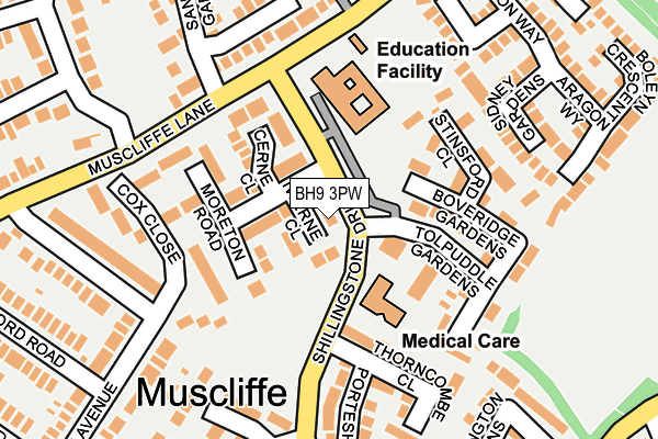 BH9 3PW map - OS OpenMap – Local (Ordnance Survey)