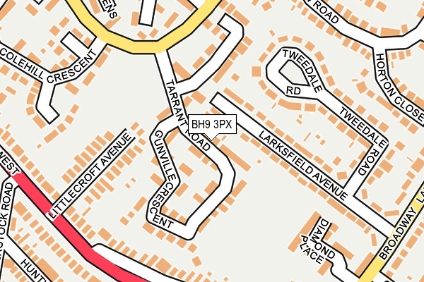 BH9 3PX map - OS OpenMap – Local (Ordnance Survey)